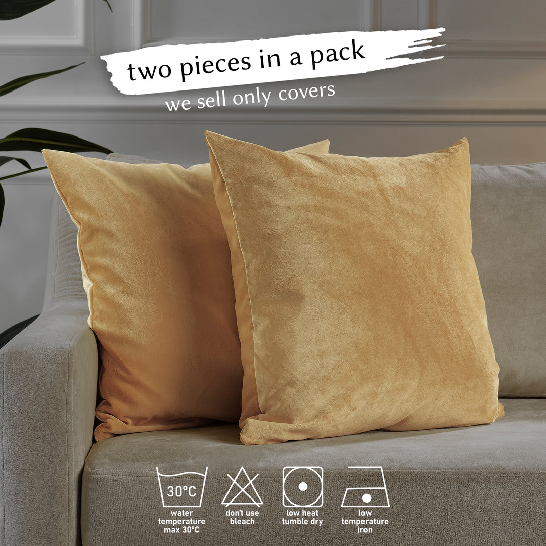 Matte Velvet Cushion Covers Set of 2 - Sepia Curtain Colors Matching
