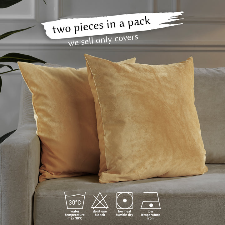 Matte Velvet Cushion Covers Set of 2 - Sepia Curtain Colors Matching
