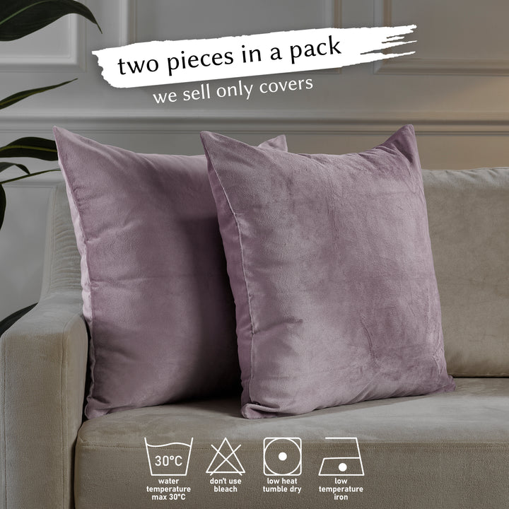 Matte Velvet Cushion Covers Set of 2 - Lilac Luster Curtain Colors Matching