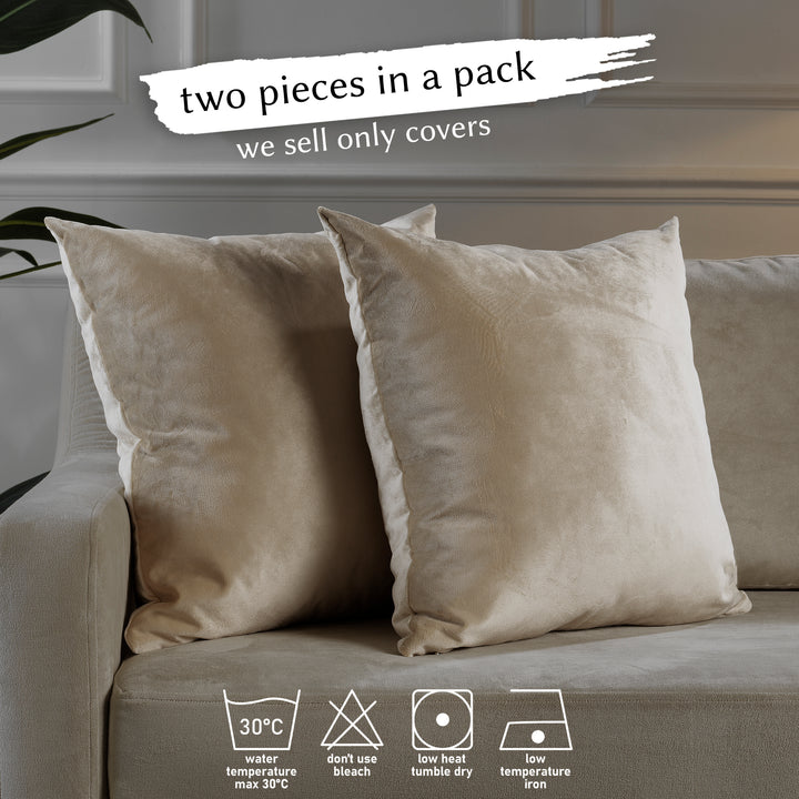 Matte Velvet Cushion Covers Set of 2 - Off White Curtain Colors Matching