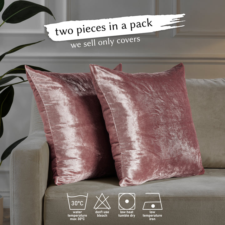 Soft Shiny Velvet Cushion Covers Set of 2 - Sangria Curtain Colors Matching