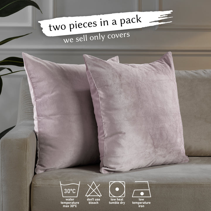 Matte Velvet Cushion Covers Set of 2 - Light Pink Curtain Colors Matching