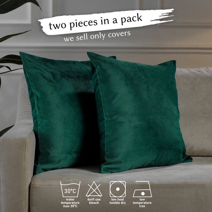 Matte Velvet Cushion Covers Set of 2 - Deep Jungle Curtain Colors Matching
