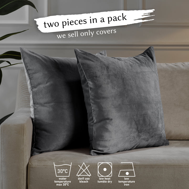 Matte Velvet Cushion Covers Set of 2 - Iron Curtain Colors Matching