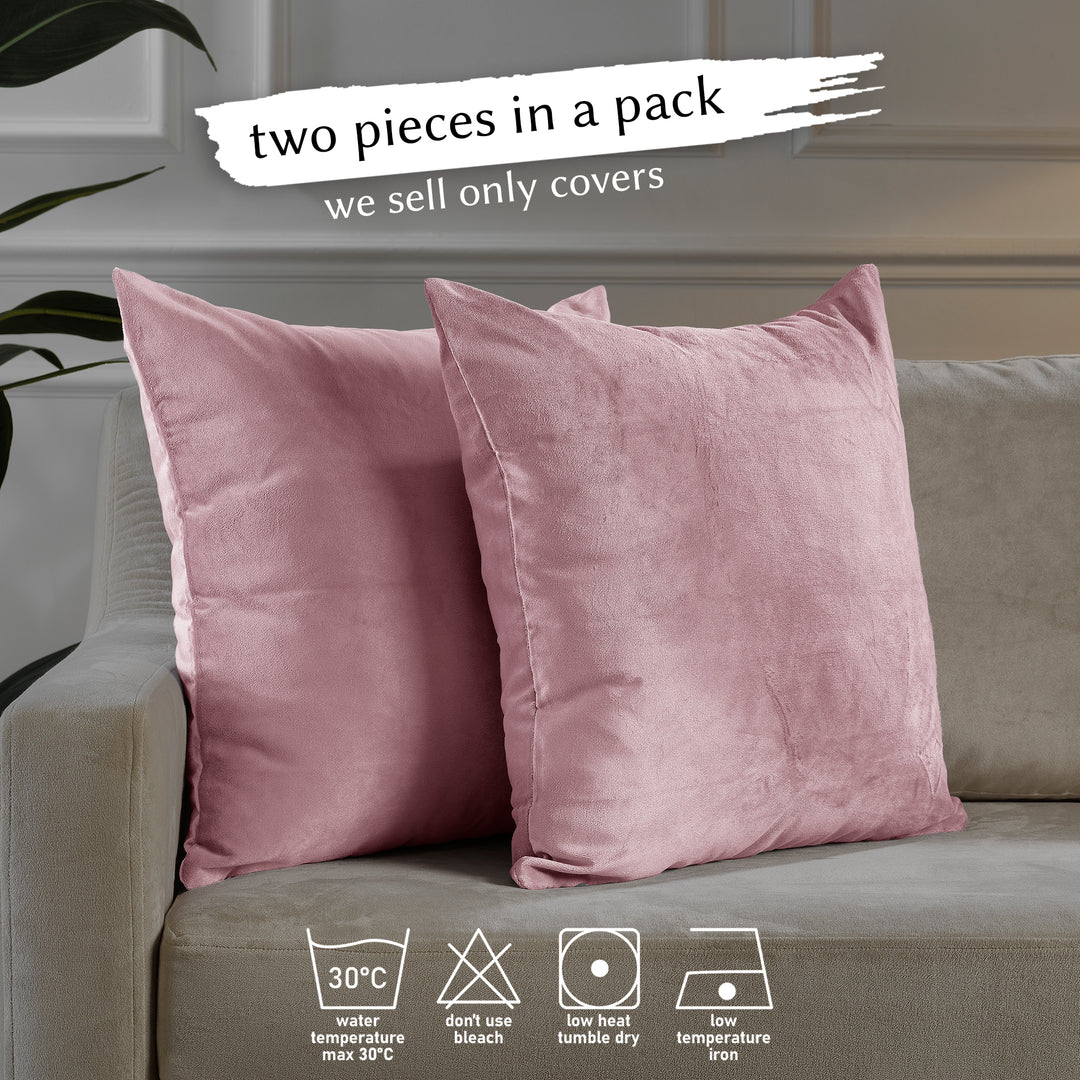 Matte Velvet Cushion Covers Set of 2 - Pink Curtain Colors Matching