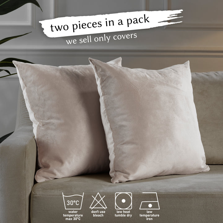 Matte Velvet Cushion Covers Set of 2 - Tan Curtain Colors Matching