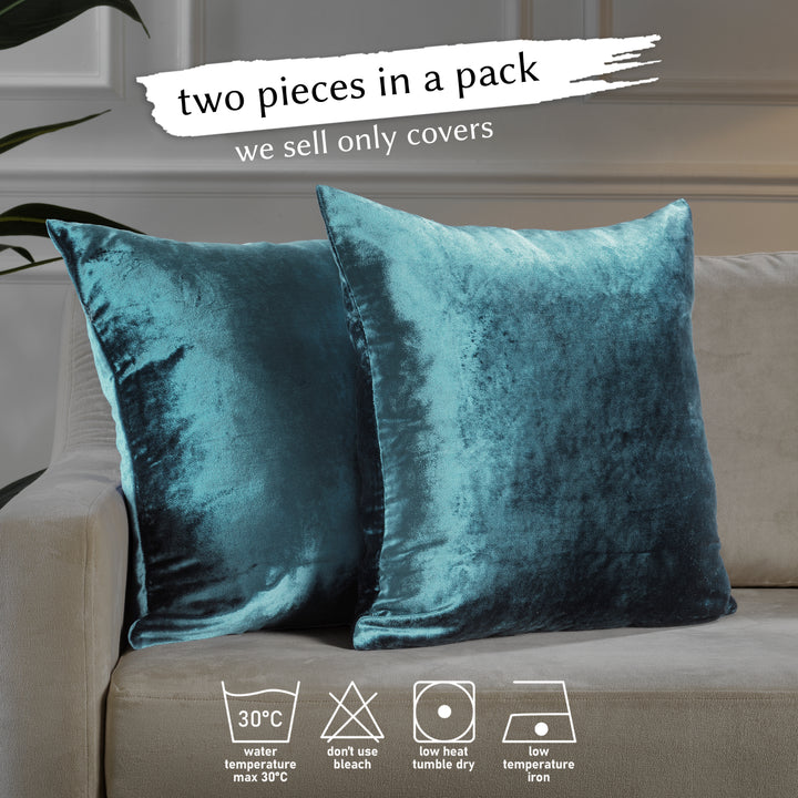 Soft Shiny Velvet Cushion Covers Set of 2 - Air Force Curtain Colors Matching