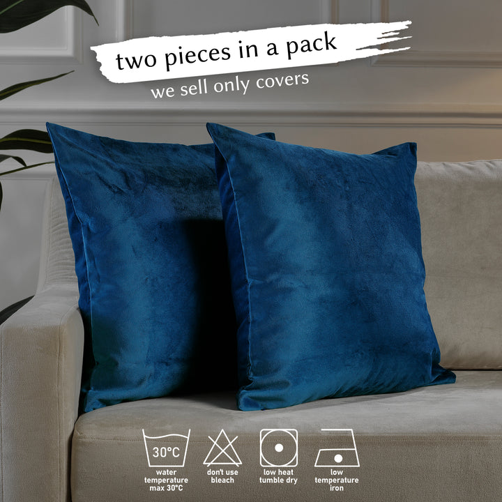 Matte Velvet Cushion Covers Set of 2 - Prussian Curtain Colors Matching