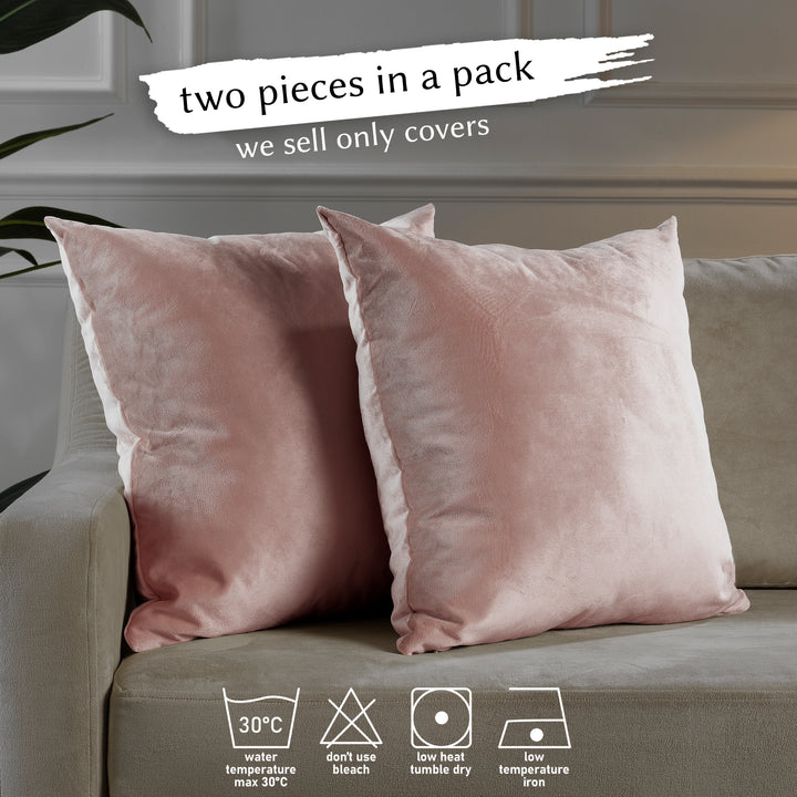 Matte Velvet Cushion Covers Set of 2 - Salt Curtain Colors Matching