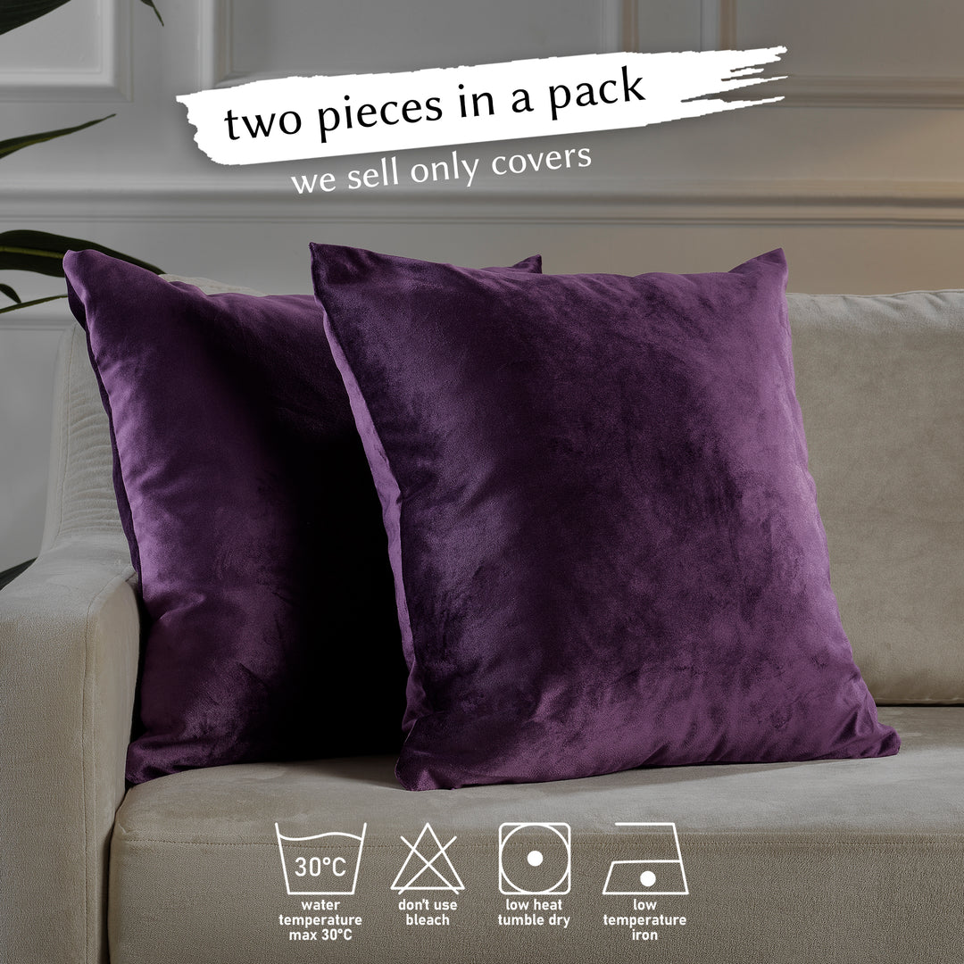 Matte Velvet Cushion Covers Set of 2 - Byzantium Curtain Colors Matching