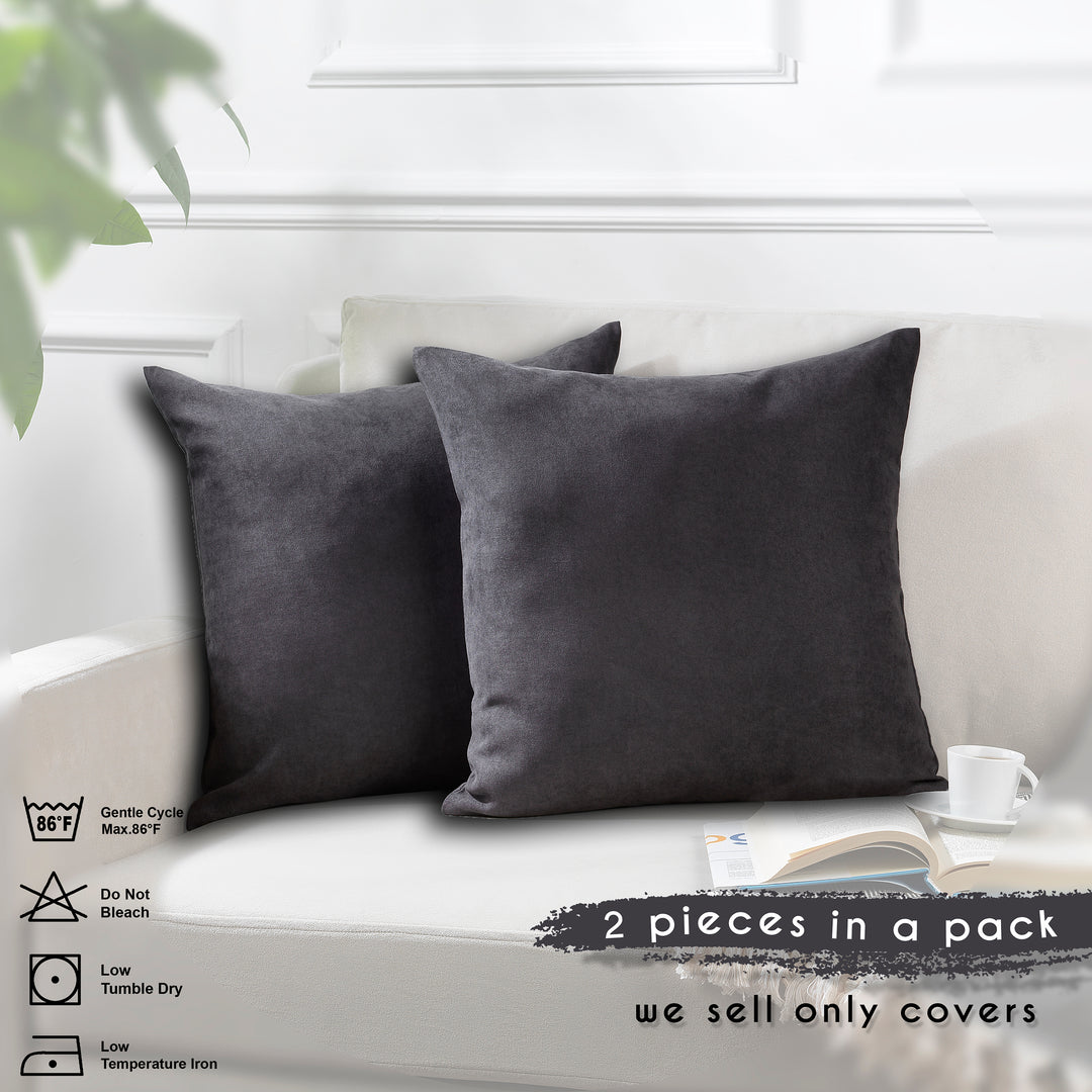 Decorative Cushion Covers Set of 2 - Grey Curtain Colors Matching