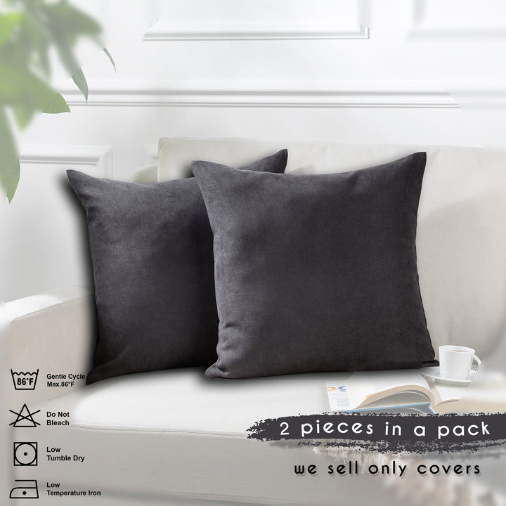 Decorative Cushion Covers Set of 2 - Grey Curtain Colors Matching