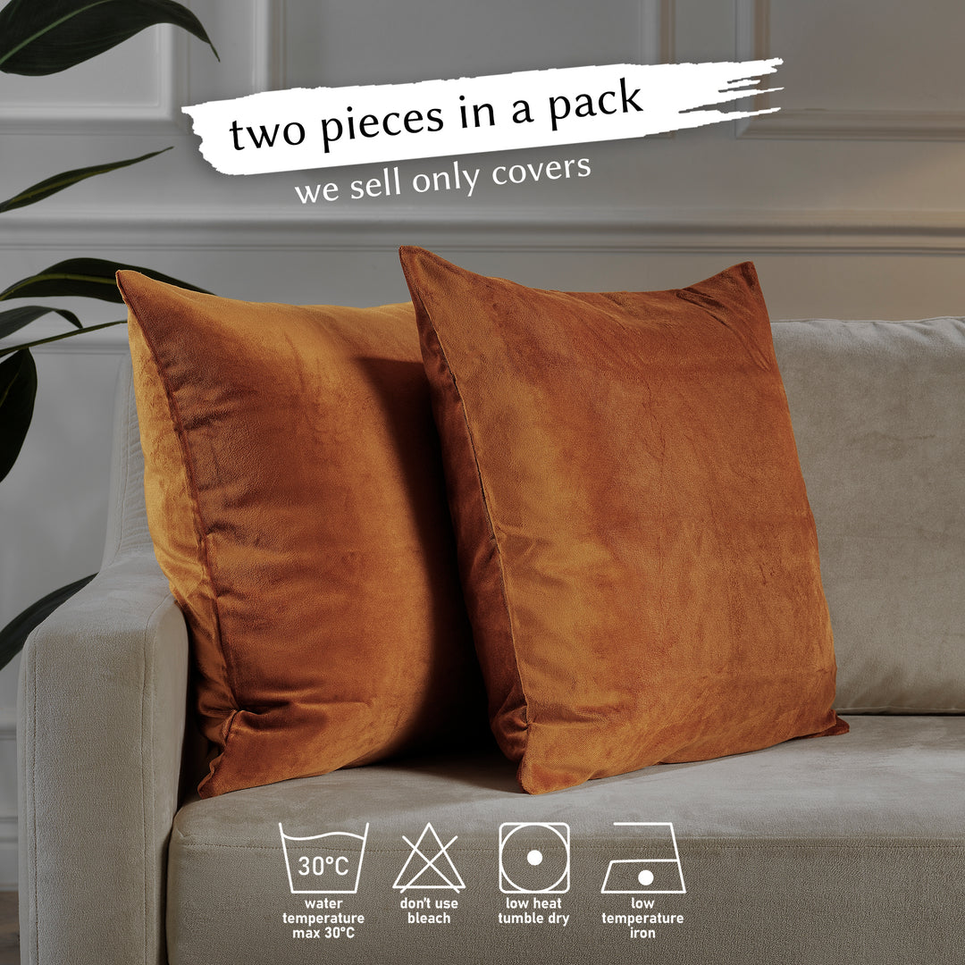 Matte Velvet Cushion Covers Set of 2 - Spice Curtain Colors Matching