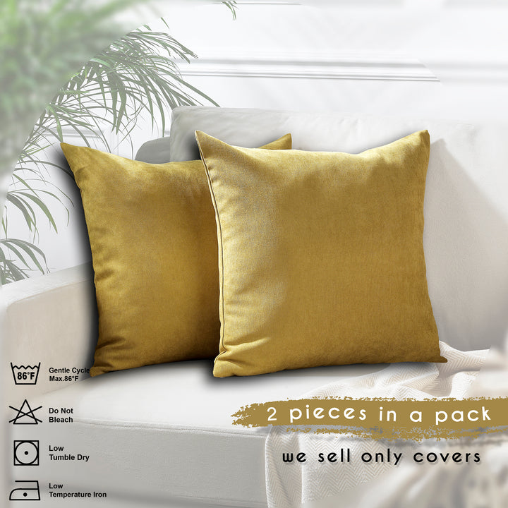 Decorative Cushion Covers Set of 2 - Olive Green Curtain Colors Matching