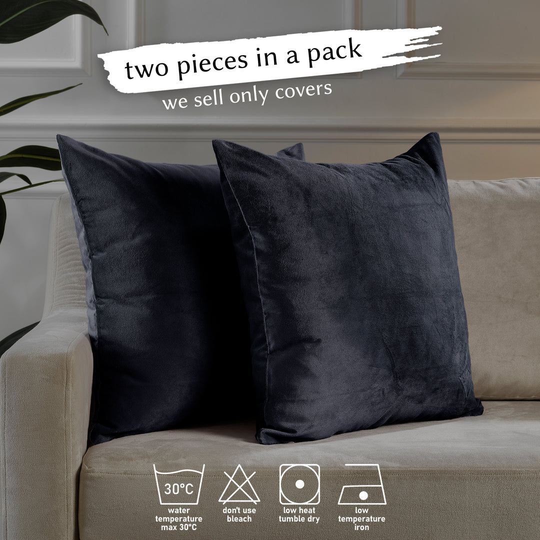 Matte Velvet Cushion Covers Set of 2 - Eigengrau Curtain Colors Matching