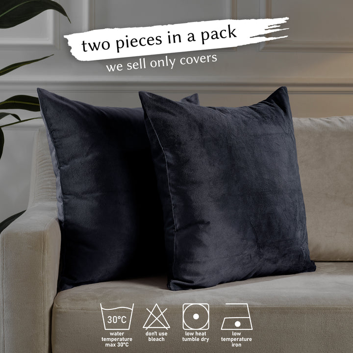 Matte Velvet Cushion Covers Set of 2 - Eigengrau Curtain Colors Matching