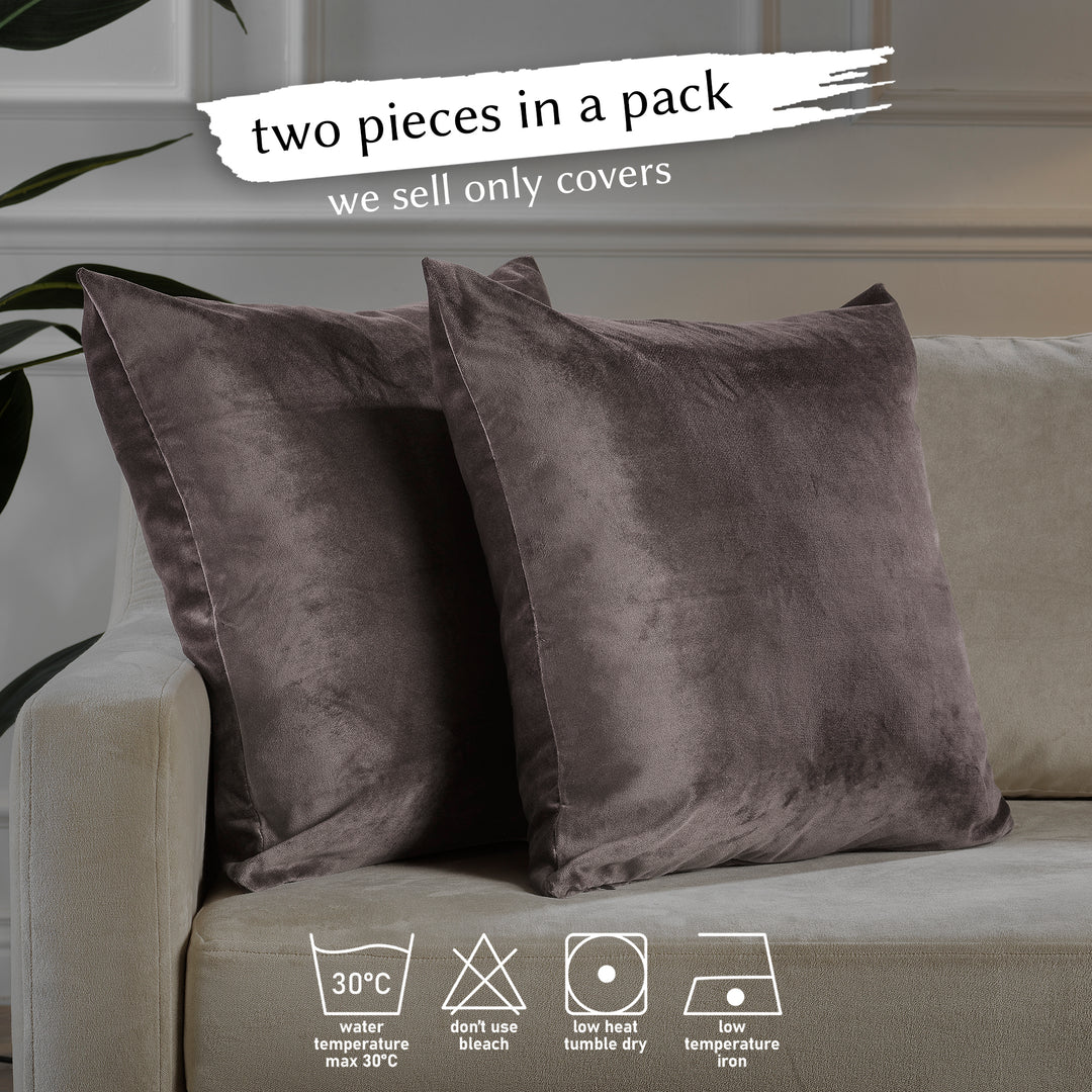 Matte Velvet Cushion Covers Set of 2 - Liver Curtain Colors Matching