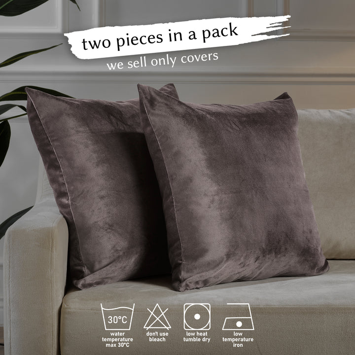 Matte Velvet Cushion Covers Set of 2 - Liver Curtain Colors Matching
