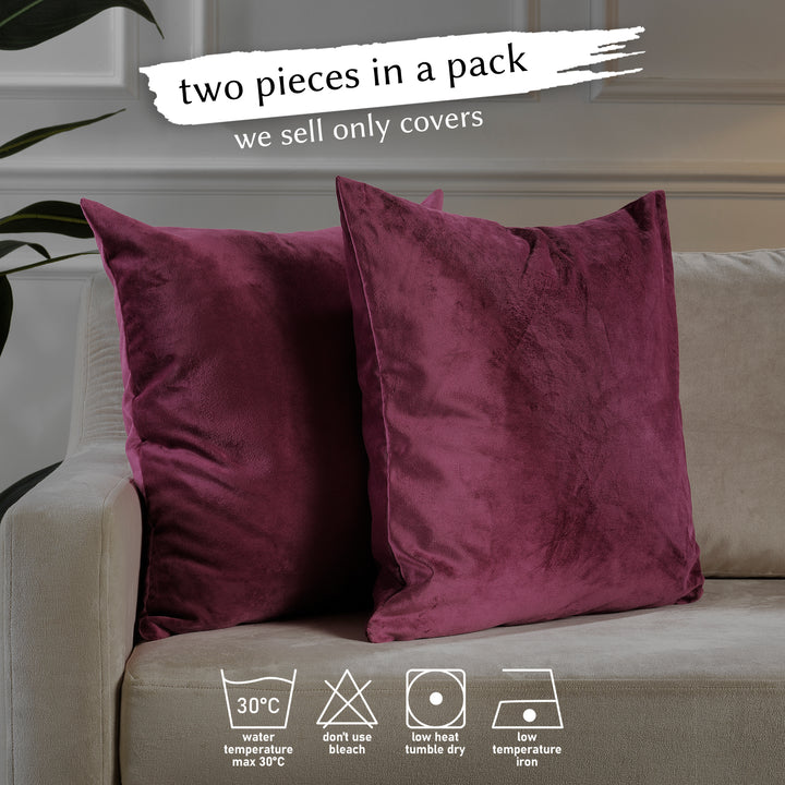Matte Velvet Cushion Covers Set of 2 - Rose Curtain Colors Matching