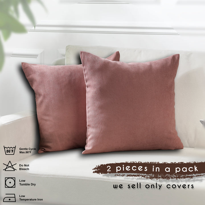 Decorative Cushion Covers Set of 2 - Rose Pink Curtain Colors Matching