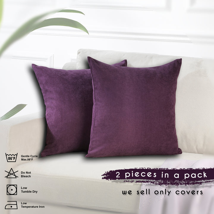 Decorative Cushion Covers Set of 2 - Purple Curtain Colors Matching