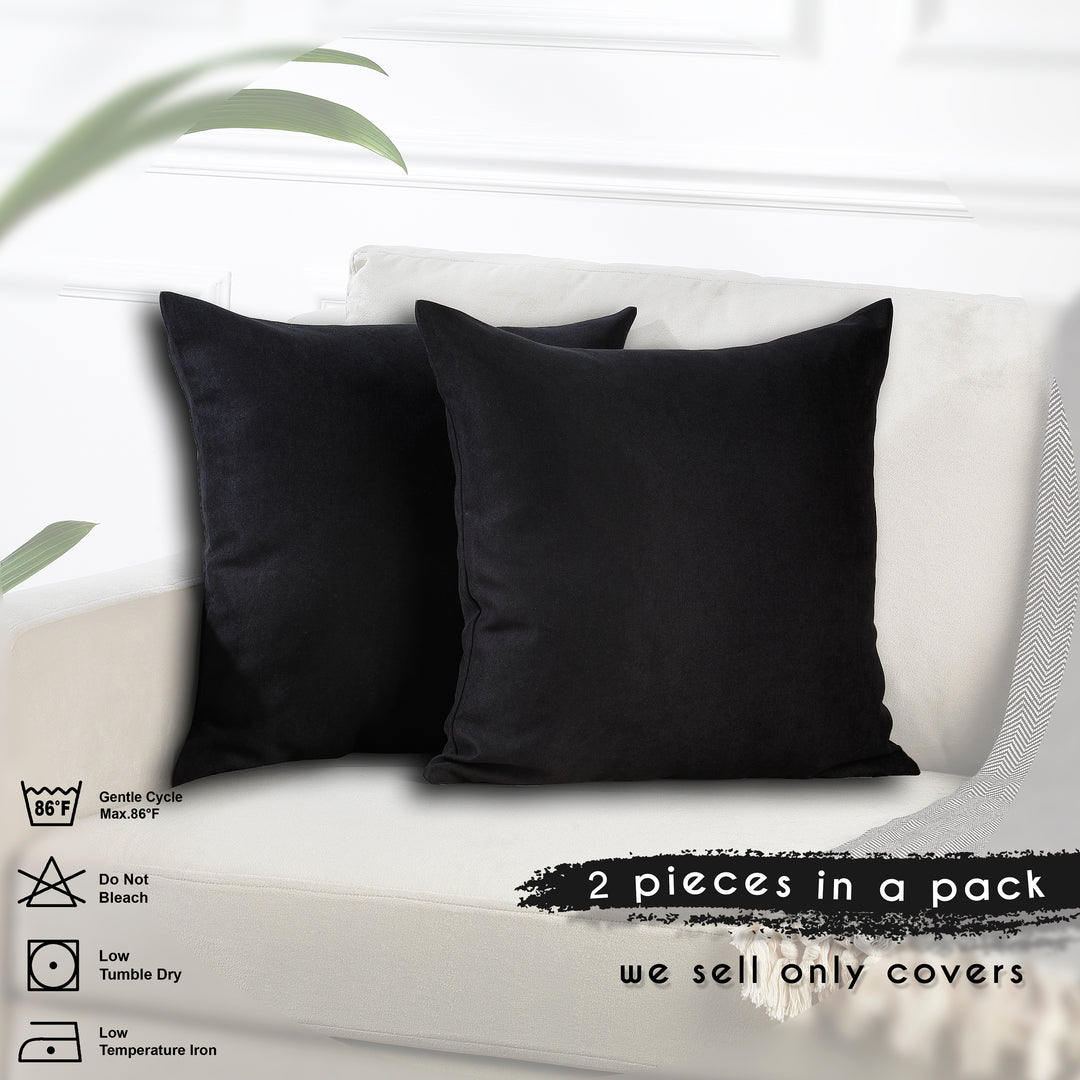 Decorative Cushion Covers Set of 2 - Black Curtain Colors Matching