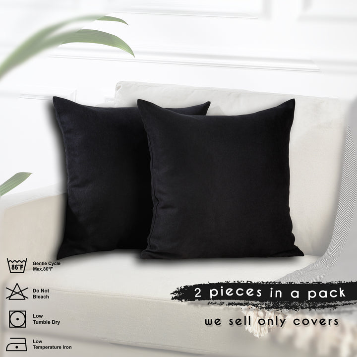 Decorative Cushion Covers Set of 2 - Black Curtain Colors Matching