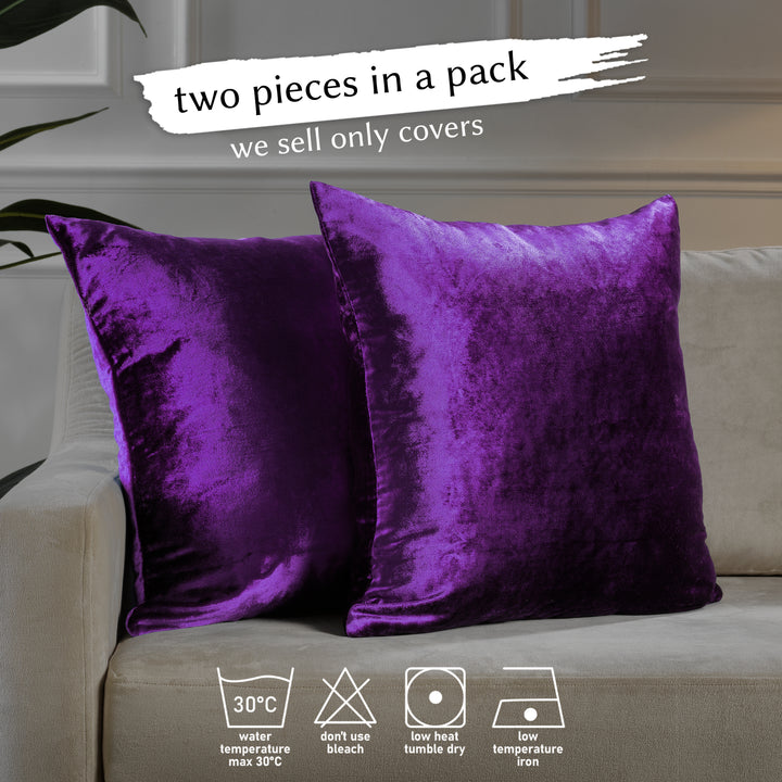 Soft Shiny Velvet Cushion Covers Set of 2 - Mauve Curtain Colors Matching