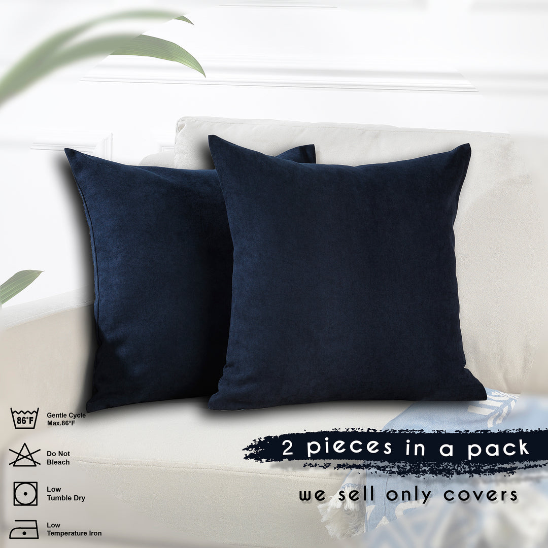 Decorative Cushion Covers Set of 2 - Royal Blue Curtain Colors Matching
