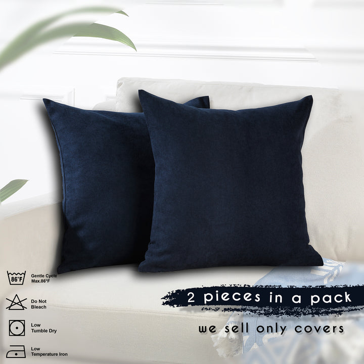 Decorative Cushion Covers Set of 2 - Royal Blue Curtain Colors Matching