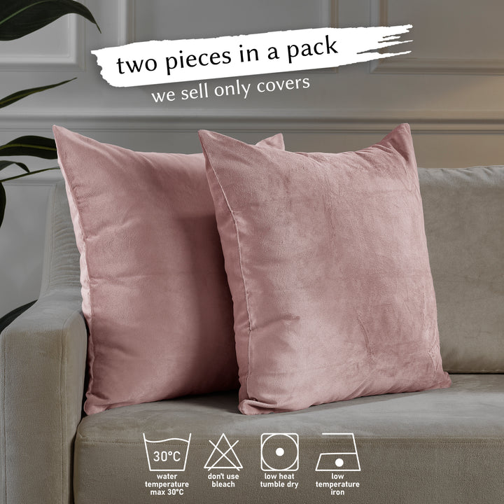 Matte Velvet Cushion Covers Set of 2 - Flamingo Curtain Colors Matching