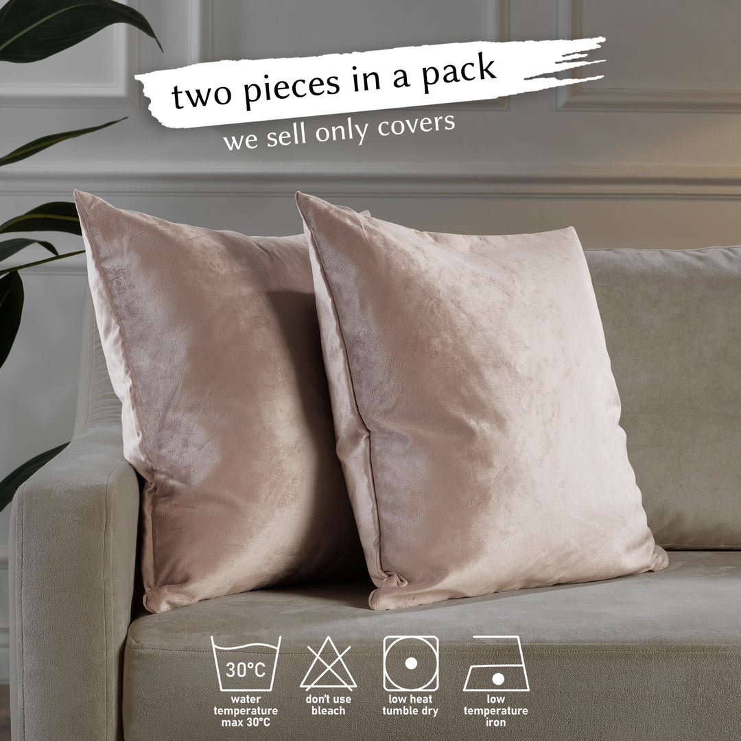 Matte Velvet Cushion Covers Set of 2 - Rose Taupe Curtain Colors Matching