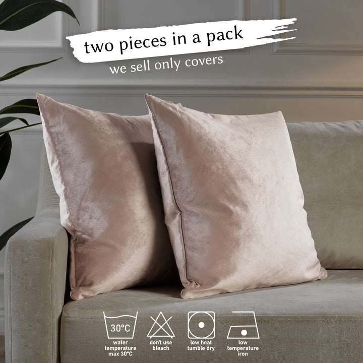 Matte Velvet Cushion Covers Set of 2 - Rose Taupe Curtain Colors Matching