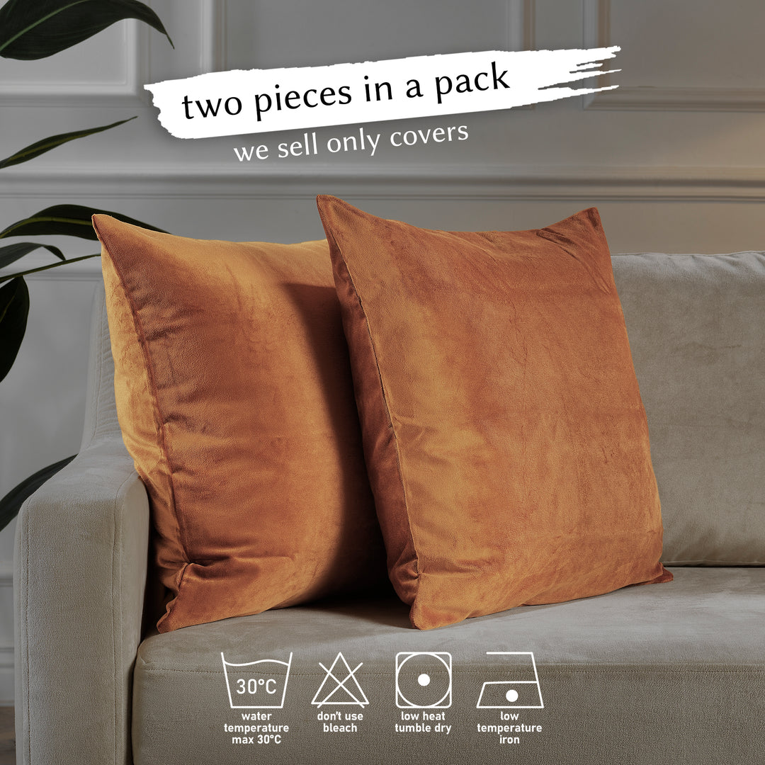 Matte Velvet Cushion Covers Set of 2 - Bourbon Curtain Colors Matching