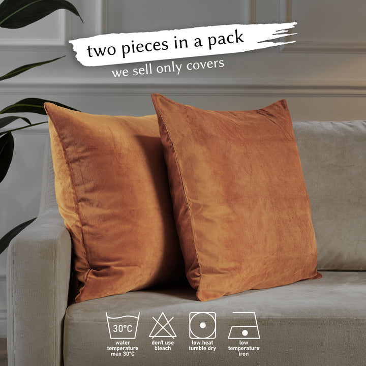 Matte Velvet Cushion Covers Set of 2 - Bourbon Curtain Colors Matching