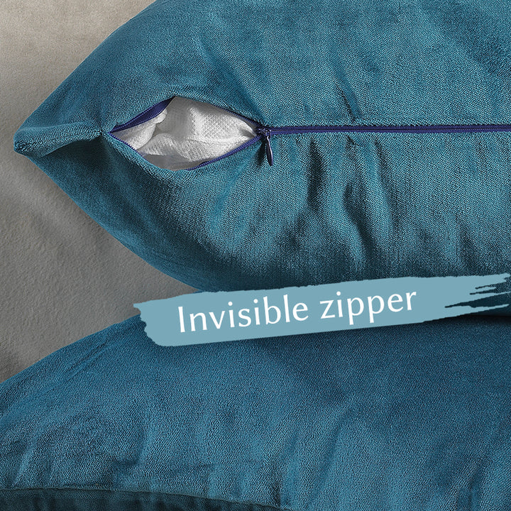 Matte Velvet Cushion Covers Set of 2 - Celestial Blue Curtain Colors Matching