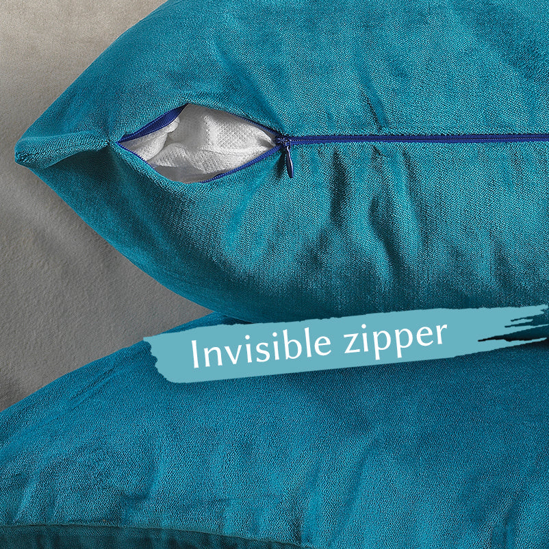 Matte Velvet Cushion Covers Set of 2 - Aqua Blue Curtain Colors Matching