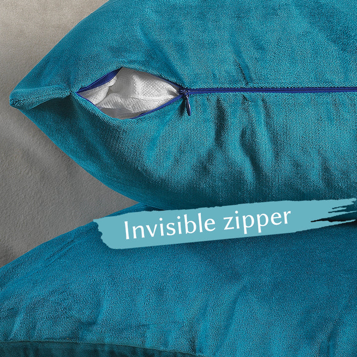 Matte Velvet Cushion Covers Set of 2 - Aqua Blue Curtain Colors Matching