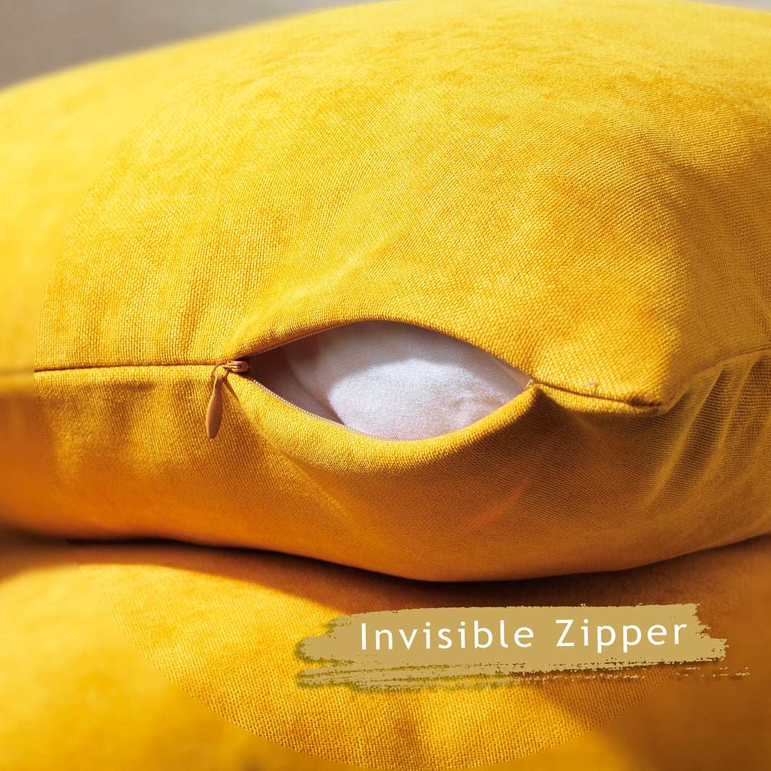 Decorative Cushion Covers Set of 2 - Mustard Yellow Curtain Colors Matching