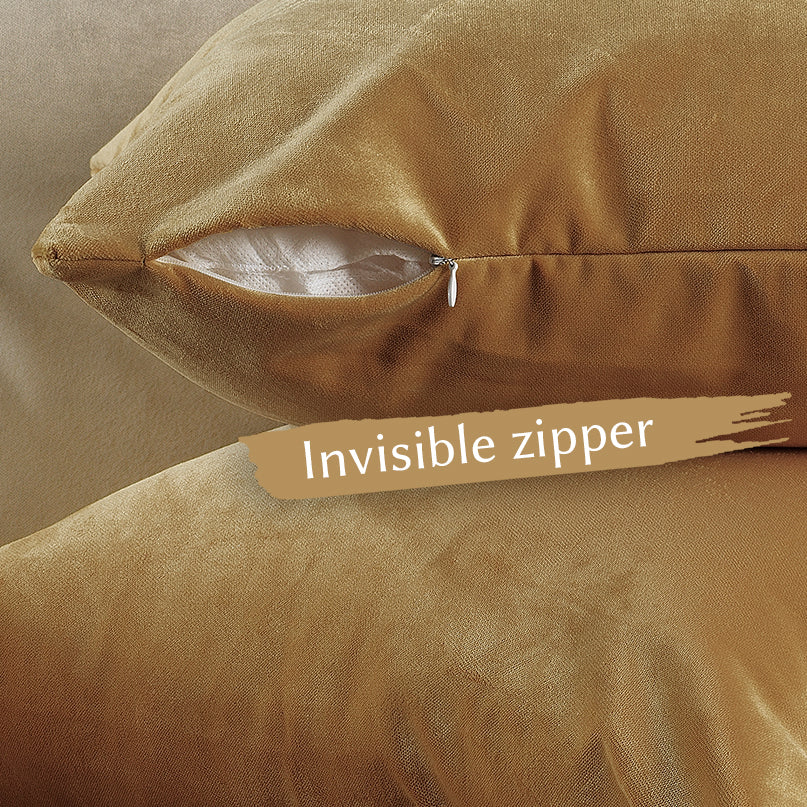 Matte Velvet Cushion Covers Set of 2 - Sepia Curtain Colors Matching