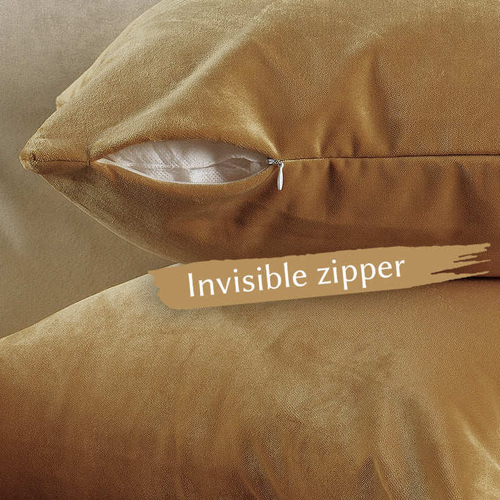 Matte Velvet Cushion Covers Set of 2 - Sepia Curtain Colors Matching