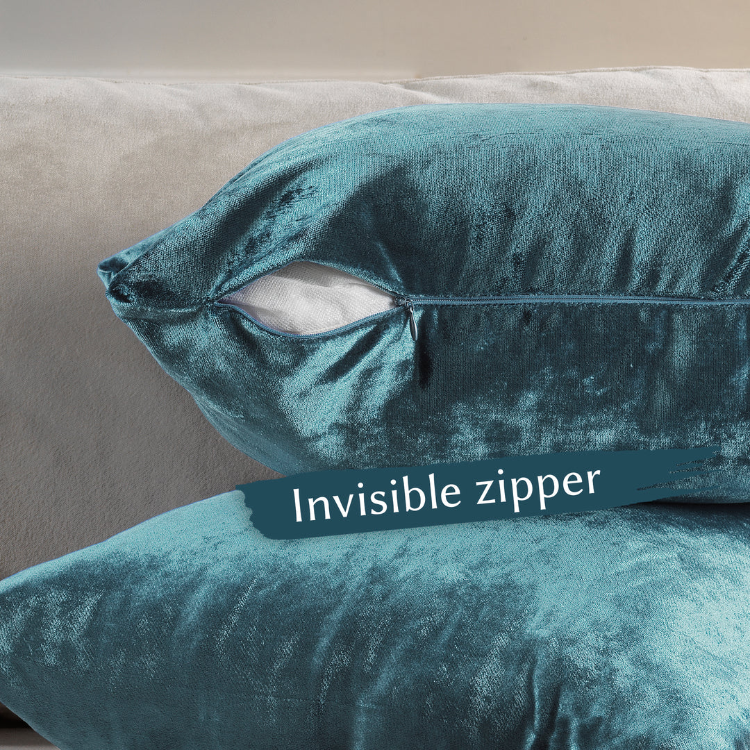 Soft Shiny Velvet Cushion Covers Set of 2 - Air Force Curtain Colors Matching