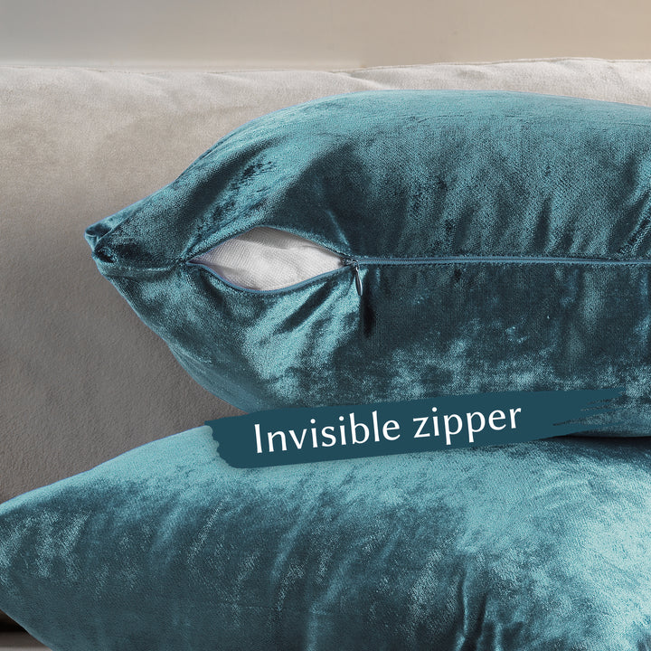 Soft Shiny Velvet Cushion Covers Set of 2 - Air Force Curtain Colors Matching