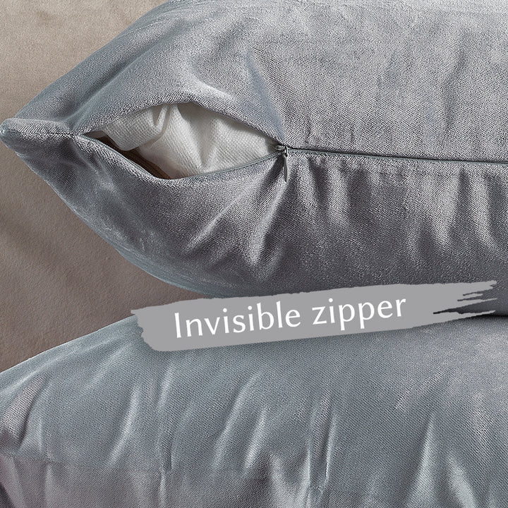 Matte Velvet Cushion Covers Set of 2 - Silver Curtain Colors Matching