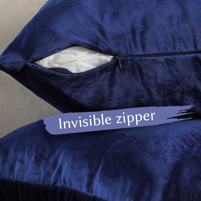 Matte Velvet Cushion Covers Set of 2 - Midnight Blue Curtain Colors Matching