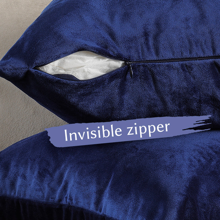 Matte Velvet Cushion Covers Set of 2 - Midnight Blue Curtain Colors Matching