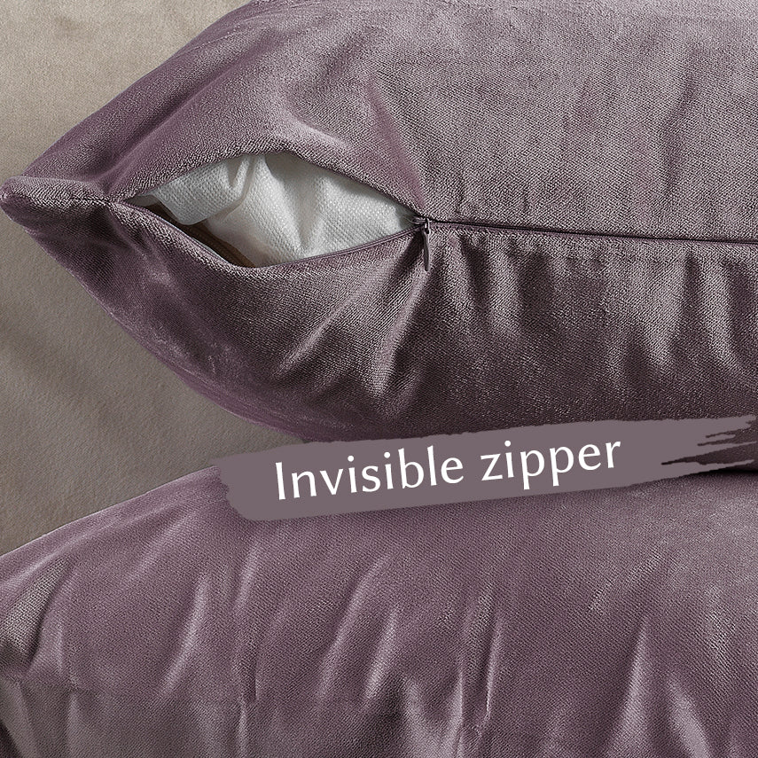 Matte Velvet Cushion Covers Set of 2 - Lilac Luster Curtain Colors Matching