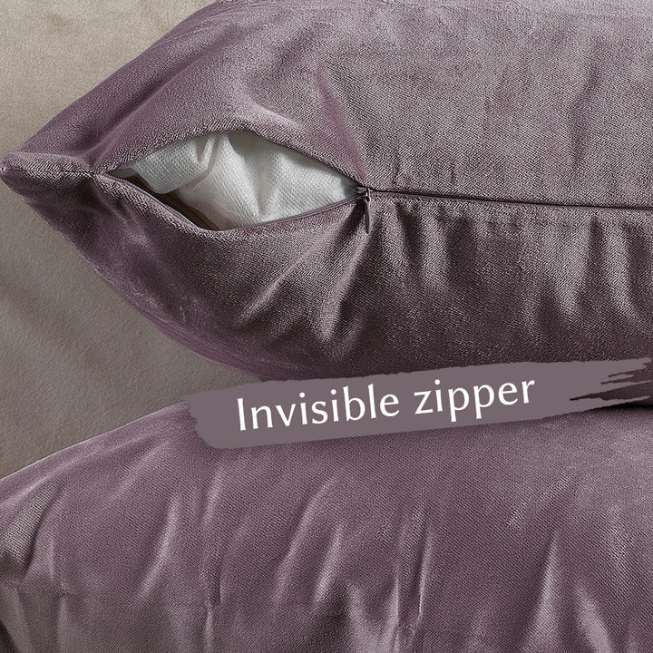 Matte Velvet Cushion Covers Set of 2 - Lilac Luster Curtain Colors Matching