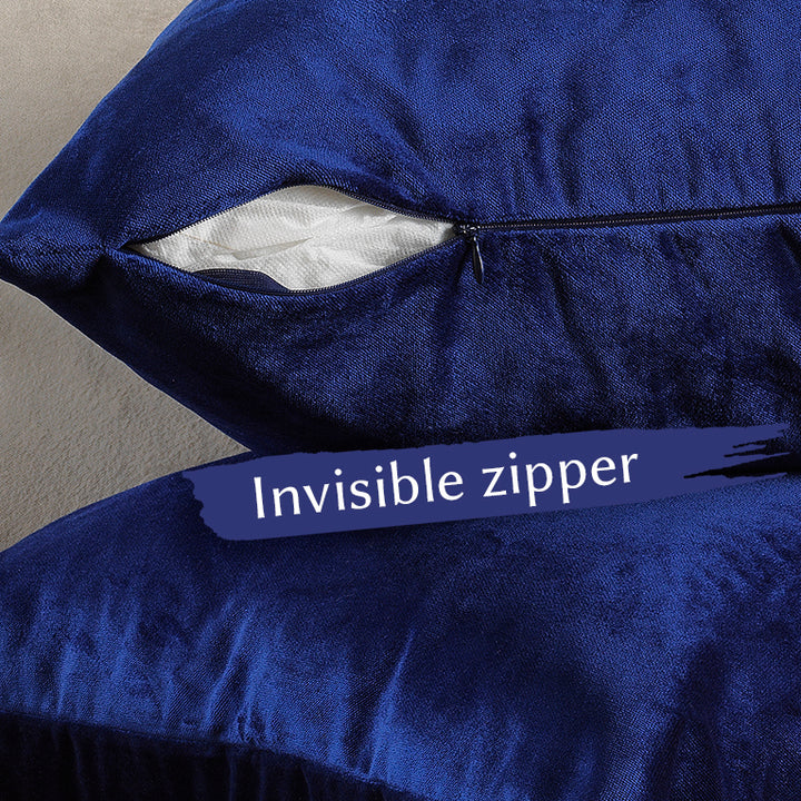 Matte Velvet Cushion Covers Set of 2 - Navy Blue Curtain Colors Matching