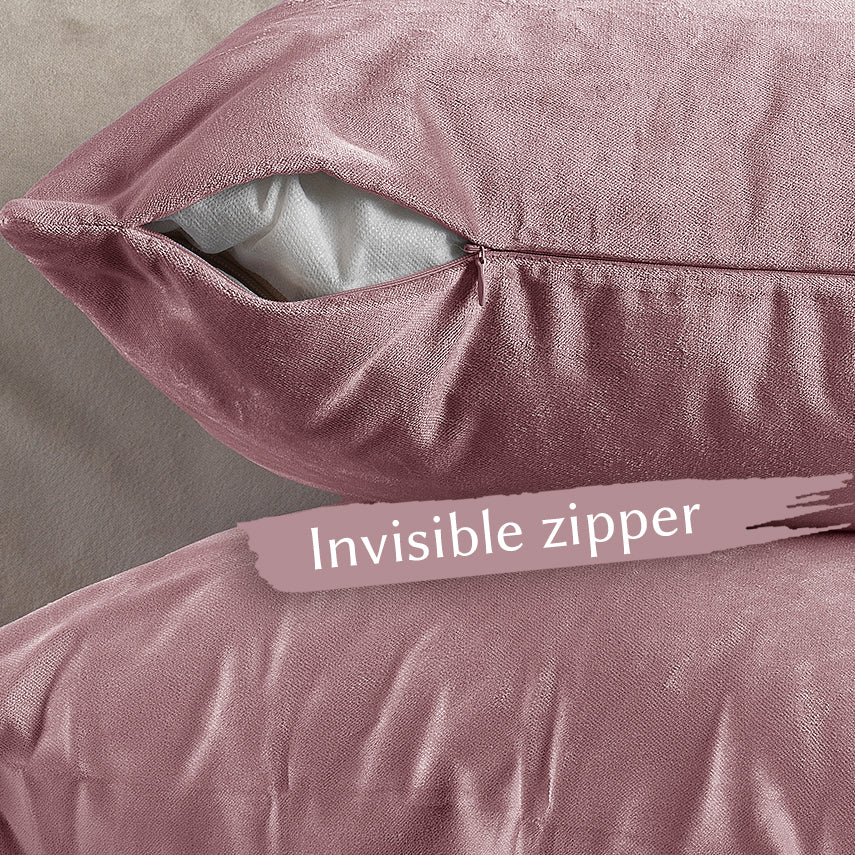 Matte Velvet Cushion Covers Set of 2 - Pink Curtain Colors Matching